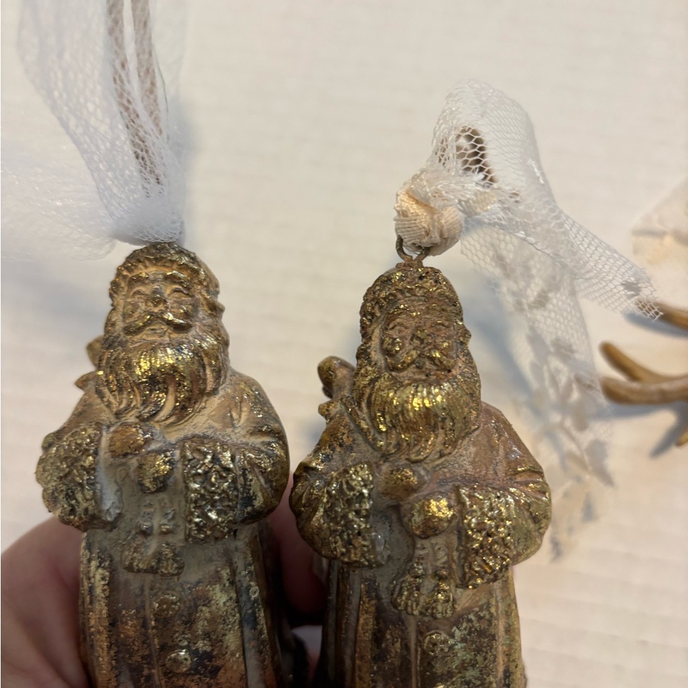 Christmas ornaments decor Santa’s golden